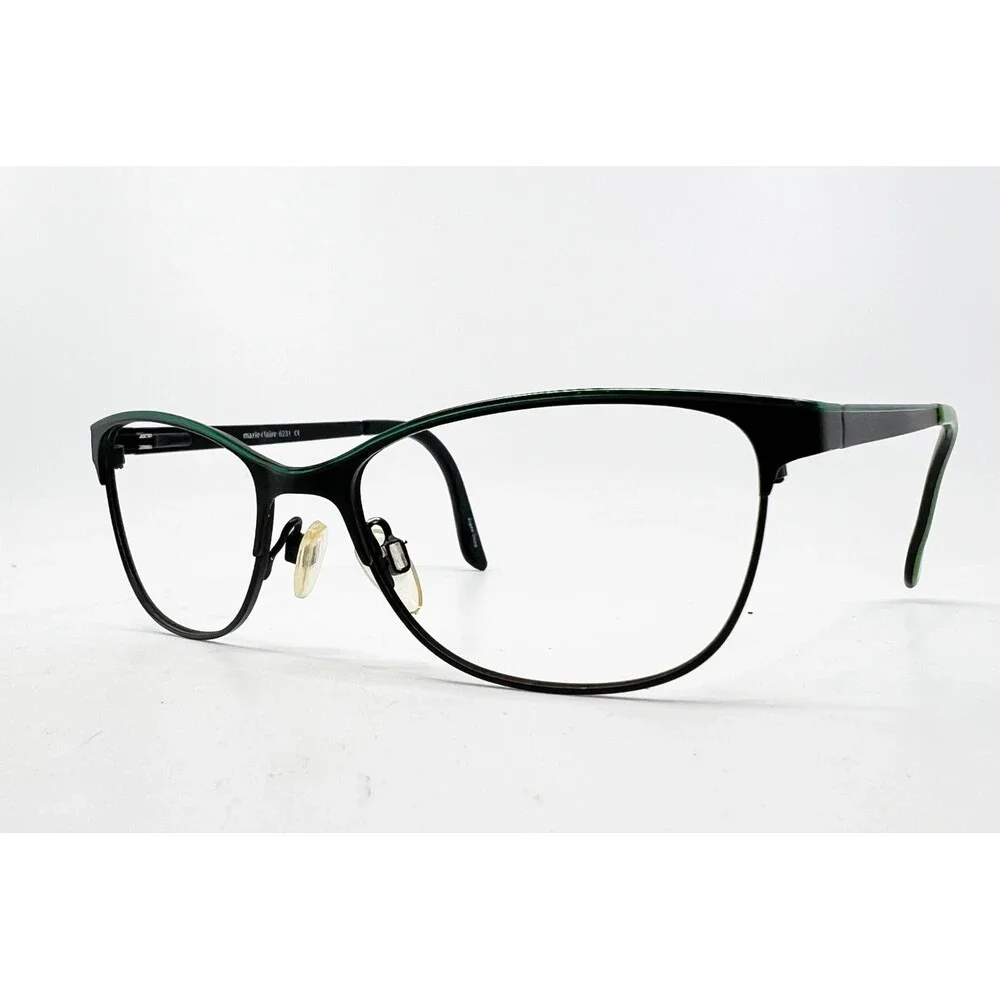 Marie Claire Eyeglasses Womens Black Green Cat Eye Frames 6231 51-16-135